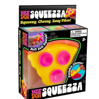 Pizza Shaped Soft Squishy Fidget Cube Velvet Squeeze Toy Sensory Stress Relief Anti-Anxiety Desktop Gadget for Relax Gift