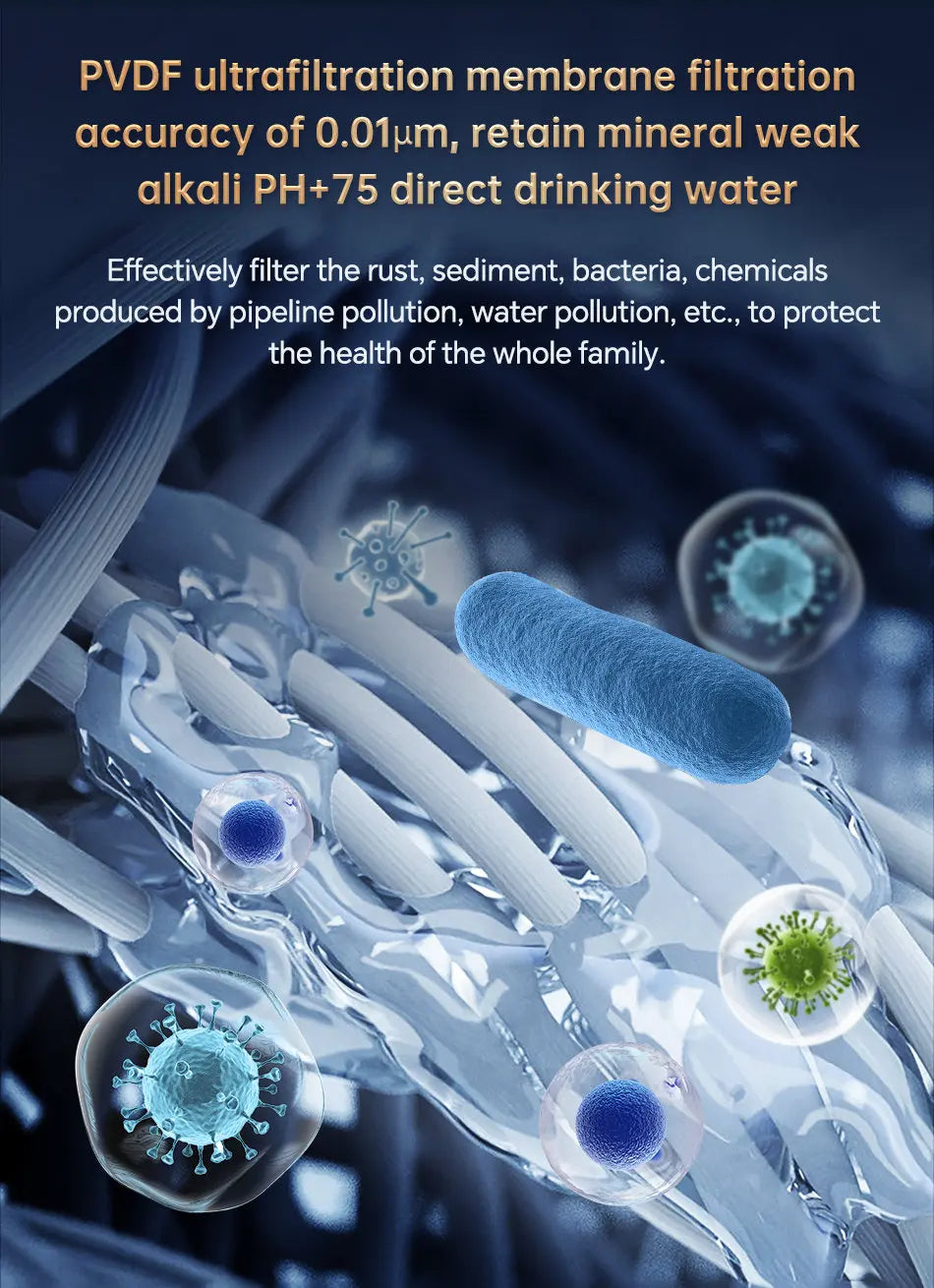 ZILISI Whole House High Flow Water Purifier System,1000L-10000L Stainless Mineral Water Filter, Reusable PVDF Lasts Exceed 5 Yea