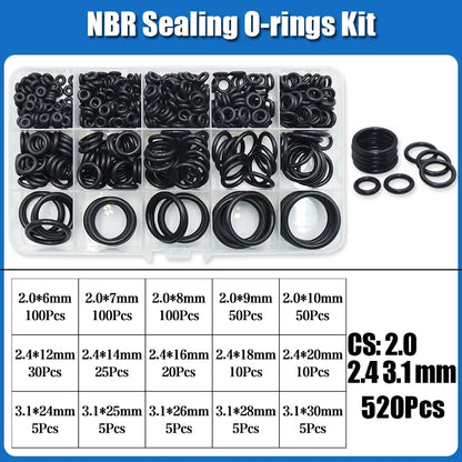 O Ring NBR Seal Washer Plumbing Gasket Thickness 1/1.5/2.0/2.4/3.1/4.0 Nitrile Butadiene Rubber Spacer Oil Resistance Oring Kit