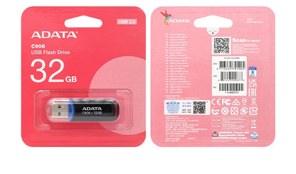 ADATA USB 2.0 Flash Disk C906 Memory Stick 8GB 16GB 32GB 64GB USB Flash Drive White Black Mini Portable Pen Drive For Computer