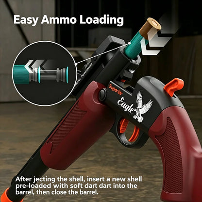 Shell-Ejecting Shotgun Blaster with Suction Cup Soft Darts – Cool Shell Ejection Action, Great Festival Gift, Ideal for Outdoor
