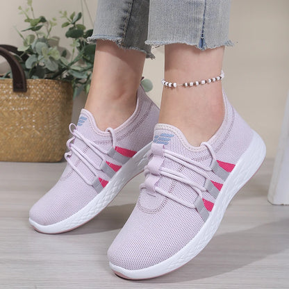 Women's Mesh Slip-On Sneakers, Breathable Casual Athletic Shoes, Comfortable Lightweight Walking Shoes for Daily Use