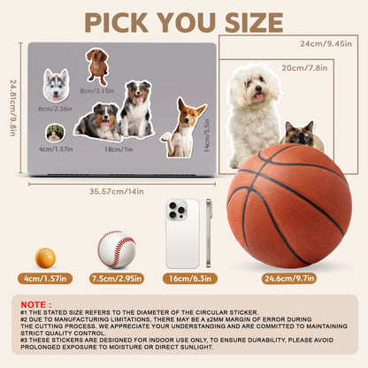 Custom Stickers of Pet Waterproof Personalized Stickers of Photo Cute Custom Logo Labels for Laptop Cup, Birthday Party Deco
