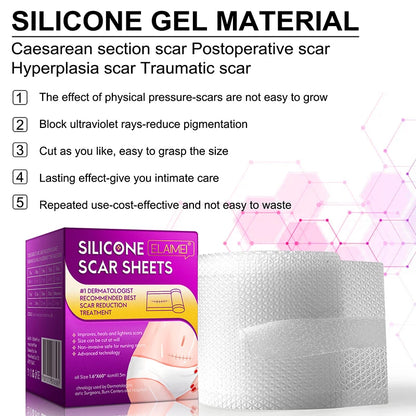1.5M Silicone Scar Sheets Clear Scars Tape Strip Invisible Silicone Self-adhesive Patches for C-Section Surgery Keloid Burn Acne