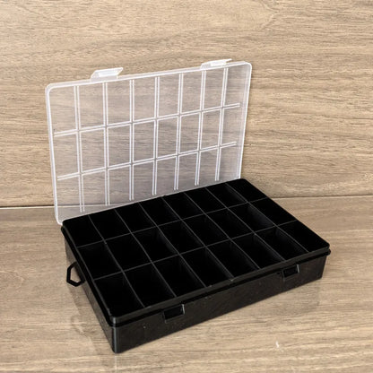 Clear 24-Compartment Plastic Organizer Boxs Dustproof Storage for Crafts Beads Jewelry Small Accessories Home Storage