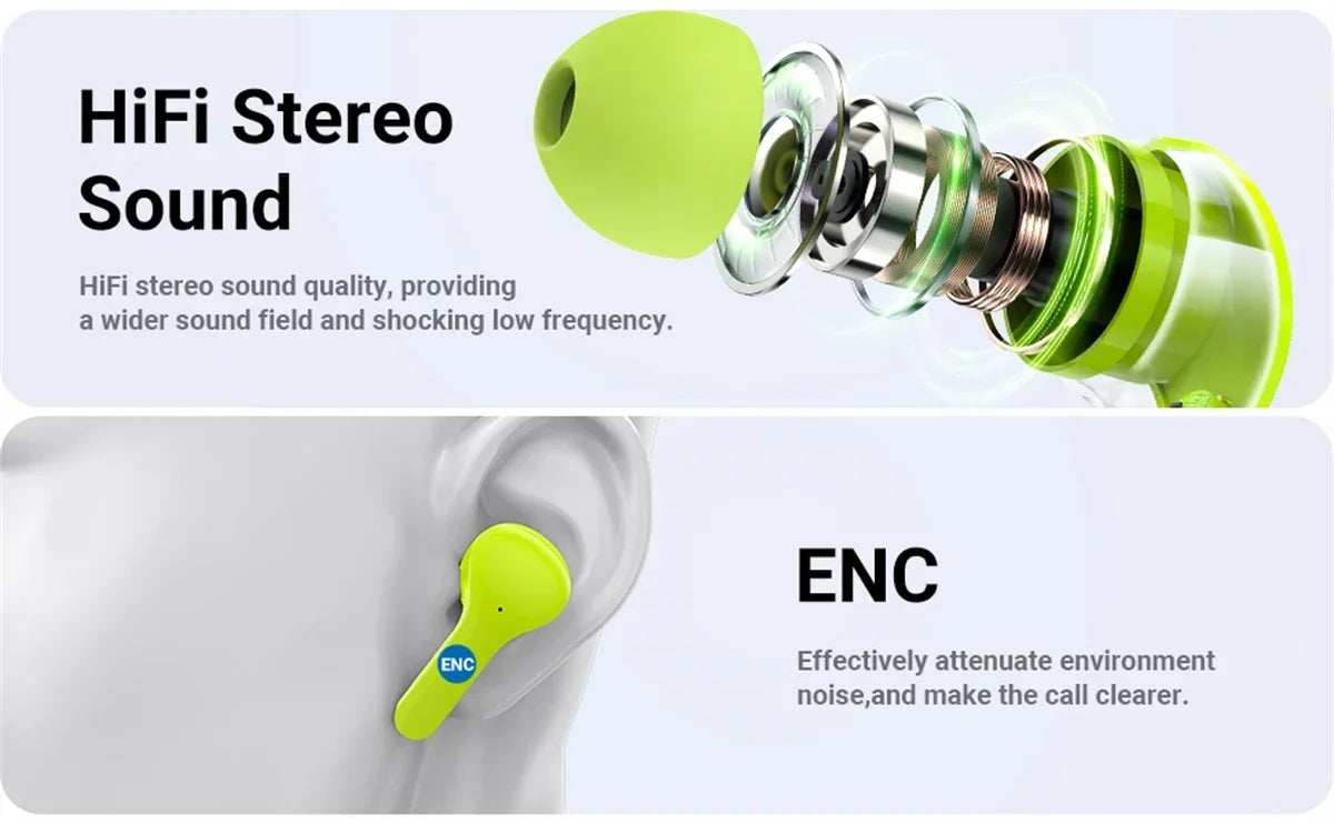 Transparent Crystal ENC Noise cancelling Earphones & Headphones Auriculare inalambrico Gaming Air 31 TWS Wireless Earbuds
