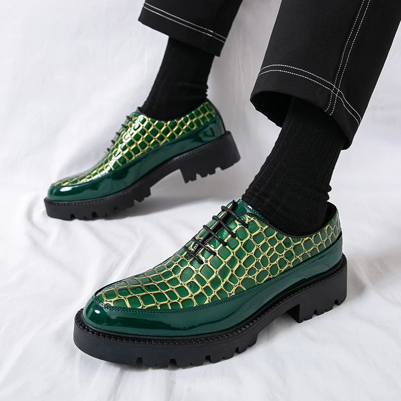 New High-End and Trendy Pointed-Toe Leather Shoes for Men's Business Formal Wear British-Style Korean Casual Shoes