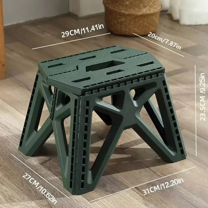 1Pc Portable Folding Camping Stool, Lightweight Foldable Seat for Hiking Beach Fishing Outdoor Use
