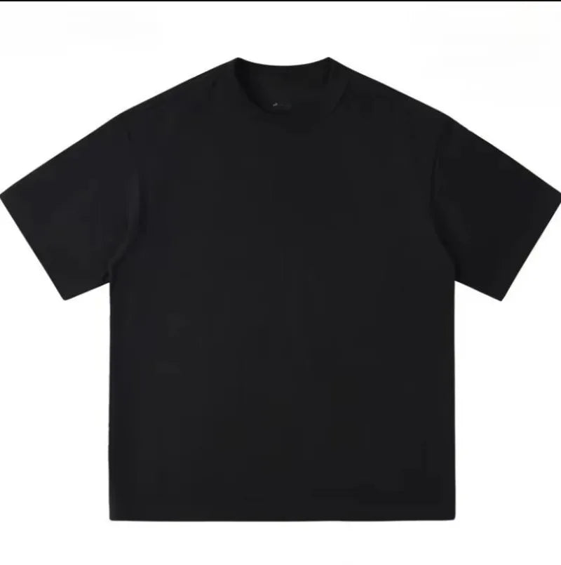 300g Thick Combed Cotton Round Neck T-shirt, Solid Color Loose Fit Simple and Casual Basic Style Suitable for Both Men and Women