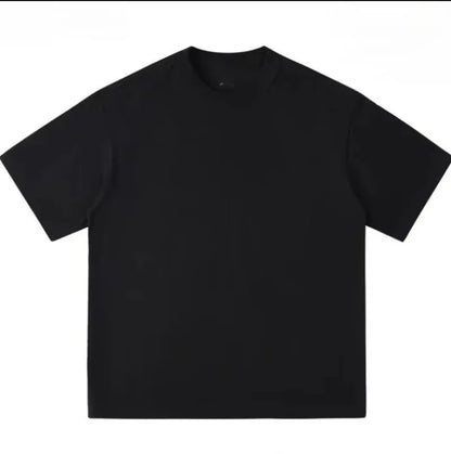 300g Thick Combed Cotton Round Neck T-shirt, Solid Color Loose Fit Simple and Casual Basic Style Suitable for Both Men and Women
