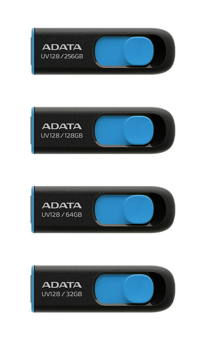 Original ADATA USB Pendrive UV128 USB 3.2 Memory Stick 128GB 32GB 64GB Flash Disk USB Stick Storage Disk Black Portable U Disk
