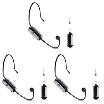 1-5PCS 2.4G 2 in 1 Head-mounted Wireless Lavalier Microphone Set Transmitter with Receiver for Amplifier Voice Speaker Teaching