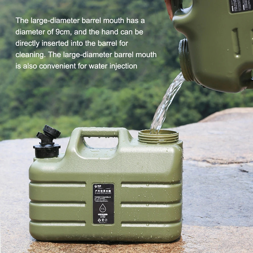 11L Outdoor Water Bin Large Capacity for Camping Fishing Picnic Hiking Portable Drinking Water Canister with Detachable Faucet