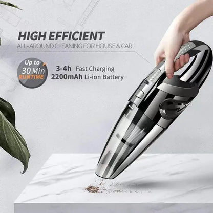 Handheld Vacuum Cordless Powerful Cyclone Suction Portable Rechargeable Vacuum Cleaner Quick Charge for Car Home Pet Hair