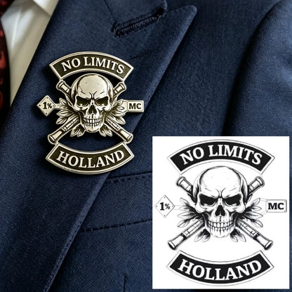 Customized Engraved Hip‑Hop Brooch Cool Stylish Personalized Unique Badge Gift for Motorcycle Lovers Bikers Men Accessories