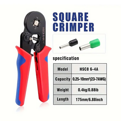 Crimper Plier HSC8 6-4 0.25-10mm ² 23-7AWG For Ferrule Tubular Terminals Ferrule Crimping Clamp Set Wire Head Electrician Tool
