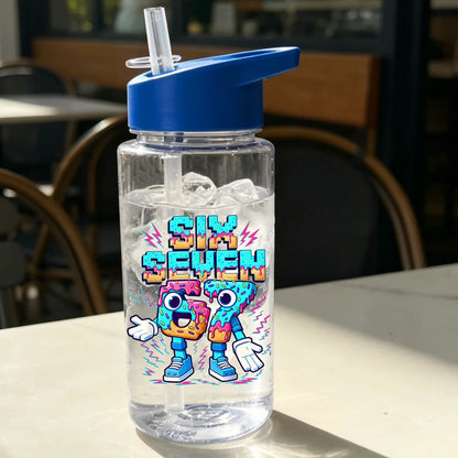 1 Piece 500ml (17 fl oz) 67 Printed Straw Cup, Summer Water Bottle, BPA Free, Portable Sports Outdoor Cup, Perfect Holiday Gift