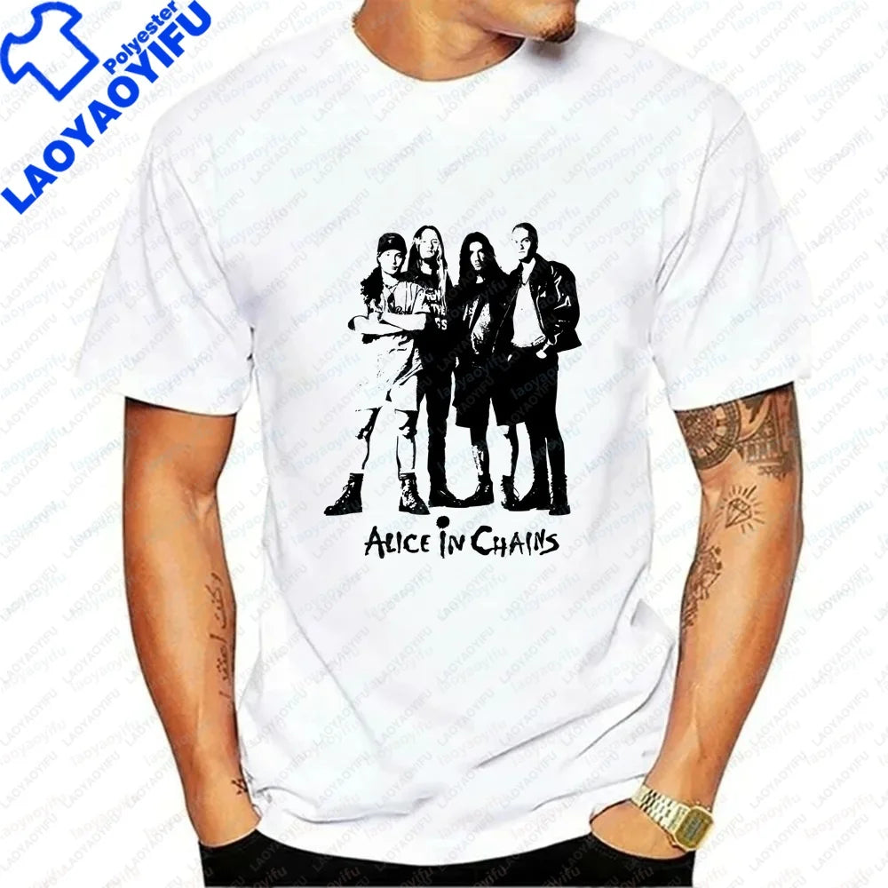 Men's T-shirts and Tank Tops. Comfortable Short-sleeved Shirts for Both Men and Women By Alice in Chains, Suitable for Summer.