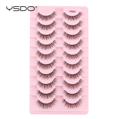 Lashes 3/10 Pairs Half Lashes Cat Eye Natural Long Lashes 3D Mink Eyelashes Full Strip Lashes Makeup Extension Tools
