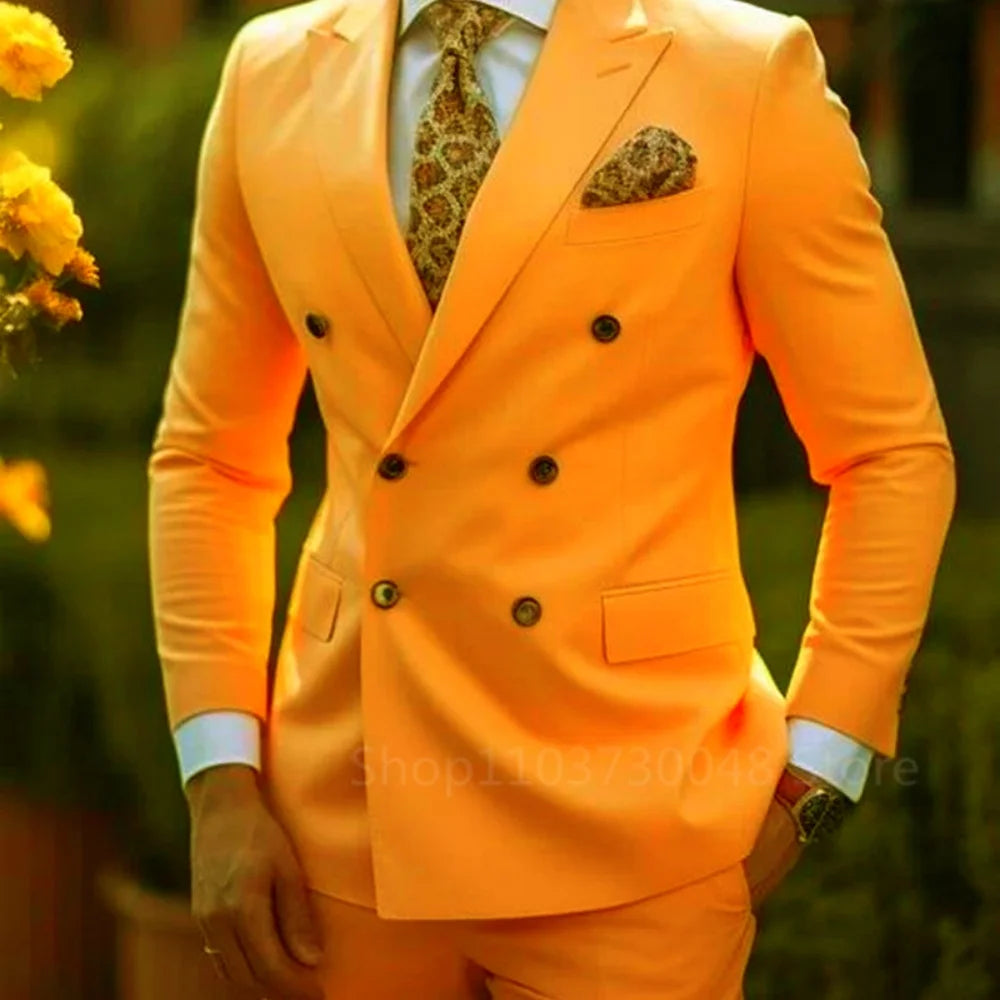 Smart Casual Wedding Men's Suits Slim Fit Tuxedo Blazer Set 2 Piece Formal Business Suit for Groom with Blazer And Pants