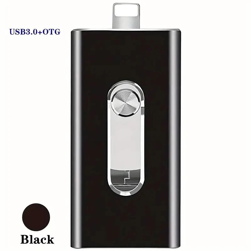 4-in-1 USB 3.0 External Flash Drive for iPhone & Type-C & Android & PC, Easy Backup and File Transfer, Photo Stick Memory Stick