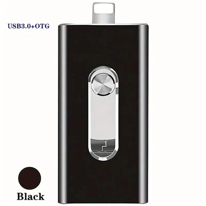 4-in-1 USB 3.0 External Flash Drive for iPhone & Type-C & Android & PC, Easy Backup and File Transfer, Photo Stick Memory Stick