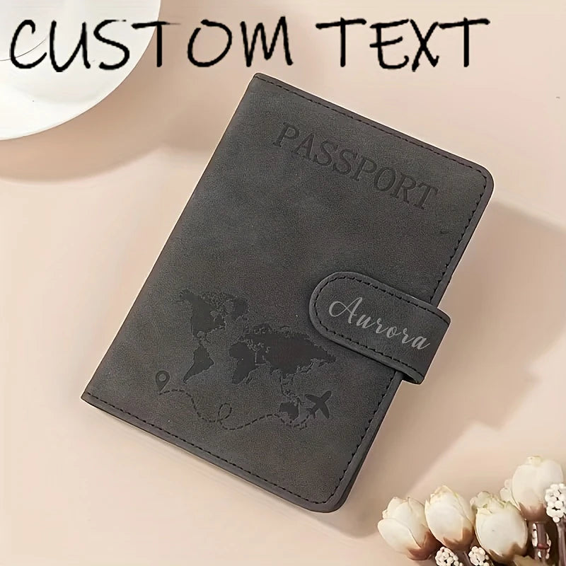 Custom Name Passport Holder for Essentials Passport Wallet Cover Case for Travel Accessories Passport Book Holders for Women/Men