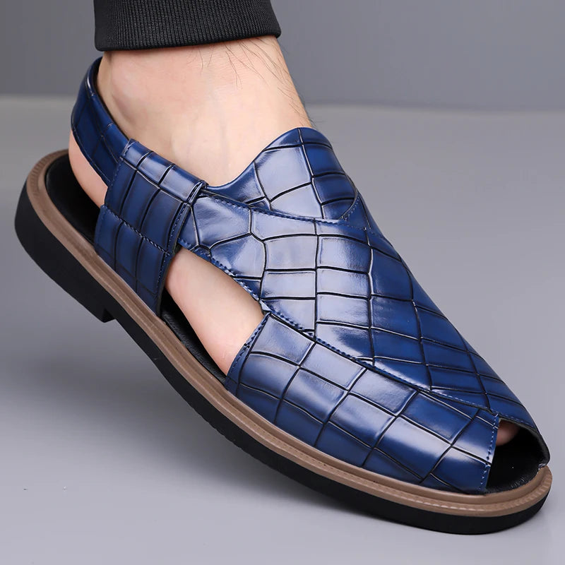 Men's Summer Breathable Soft-Soled Roman Sandals Anti-Slip Comfortable Slip-On Casual Covered-Toe Shoes-2021