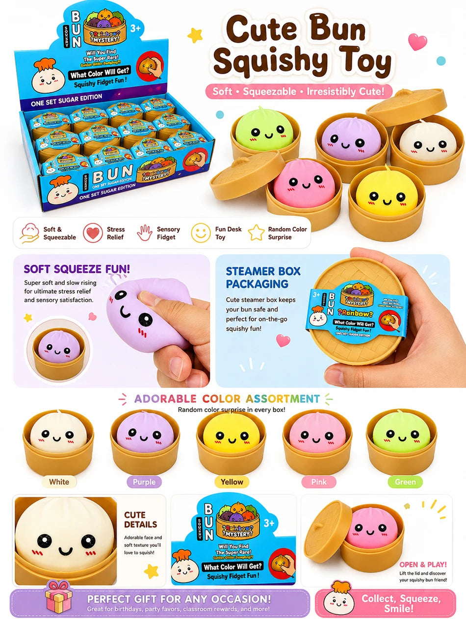 Rainbow Oversized Dumpling Squishies Soft Slow Rebound Sensory Squeeze Toy Relief Anxiety Fidget Stress Ball for ADHD Autism