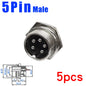 5pcs GX16 2/3/4/5/6/7/8/9/10Pin 16MM Male Female Circular Aviation Connector Plug Socket Screw Panel Mount Connector