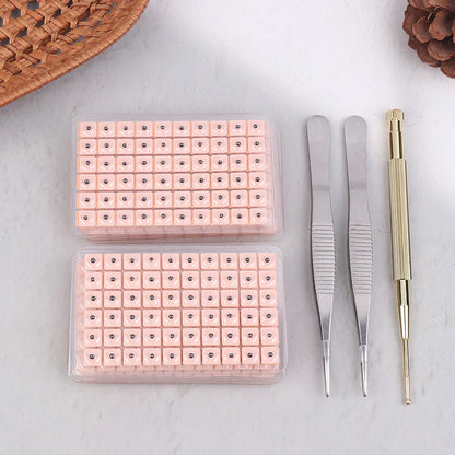 ★▲1 Set Multi-Condition Ear Seeds Acupuncture Auricular Sticker Kit 600pcs With Acupressure Chart Tweezer Auricular Probe