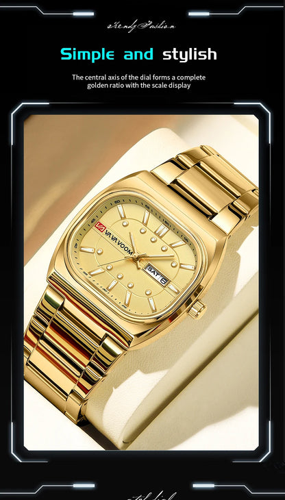 2026 New Men Watches 40mm Square Quartz Movement Analog Diving Series Clock Black Stainless Steel Top Brand Watch for Men montre