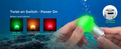 Wurkkos DL04 RGB Signal Light 9 RGB Modes IPX8 Waterproof Detachable 800mAH Battery, Jellyfish Design for Camping, Diving