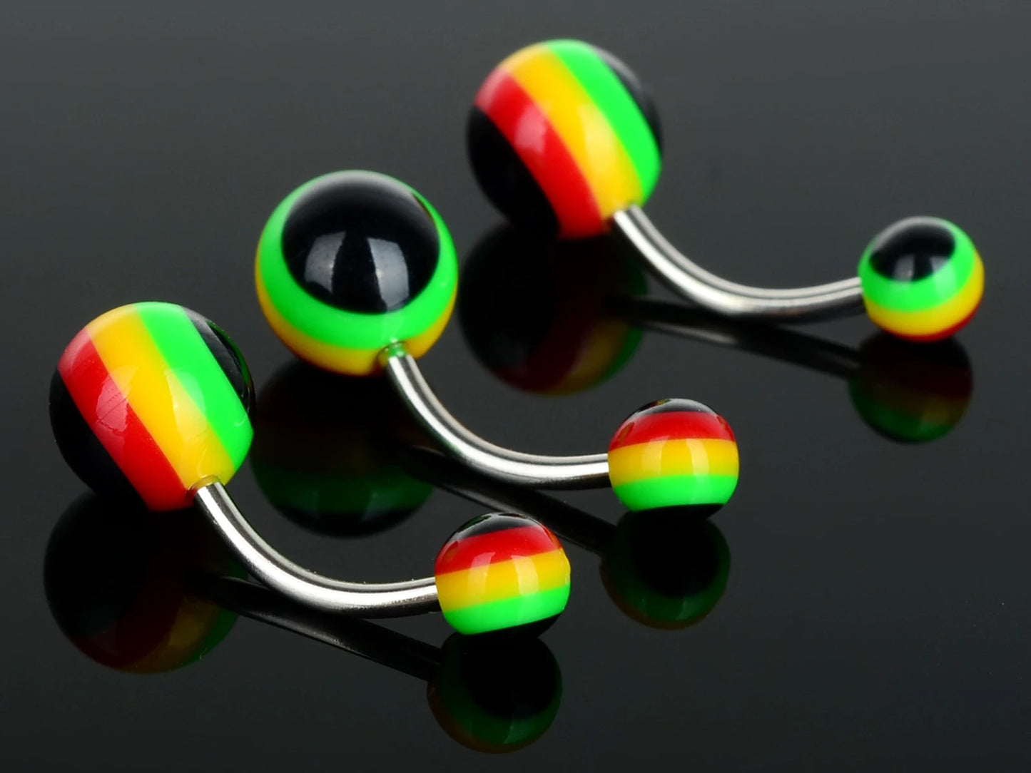 5pcs/lot Black White Sexy Belly Bars Body Piercing Button Ring Navel Barbell Jewerly Lip Piercing Unisex Fashion Jewelry