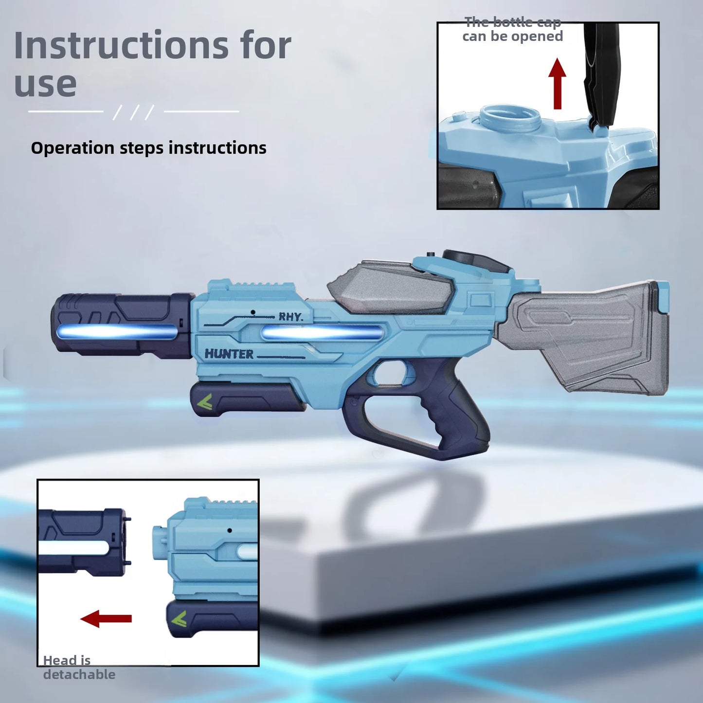 Electric Water Gun Large Capacity Squirt Gun Pulse Continuous Firing Watergun Integrated Manual and Automatic Water Gun Pool Toy