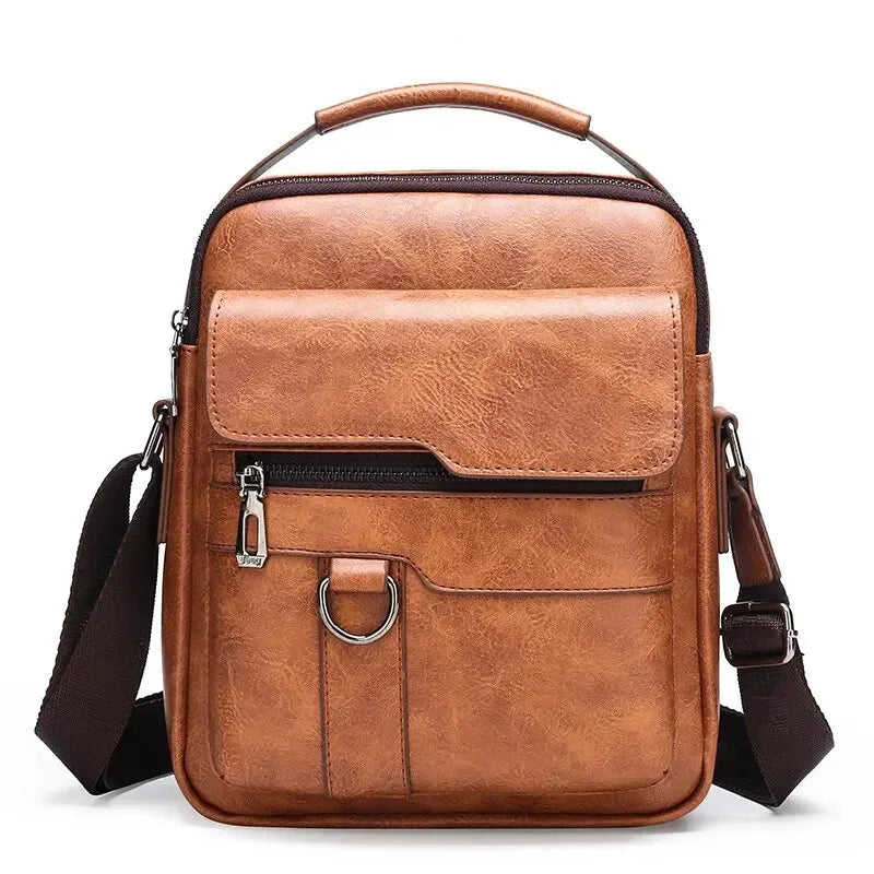 Brand Men Shoulder Bag for 9.7" iPad Men PU Leather Flaps Men's Crossbody Bags Business Flap Male Solid Messenger Bag Travel Bag