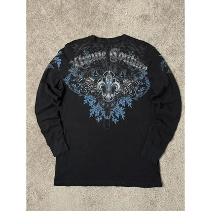 imited Stock Men's Harvester Skull T-Shirt Gothic Wings Cross Print  Vintage Streetwear Soft Breathable FabricL