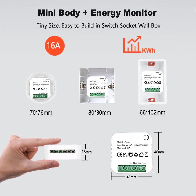 Smart ZigBee Socket Switch Module KWh Meter Energy Monitor Timer 16A Overload Protect Support Google Home Alexa