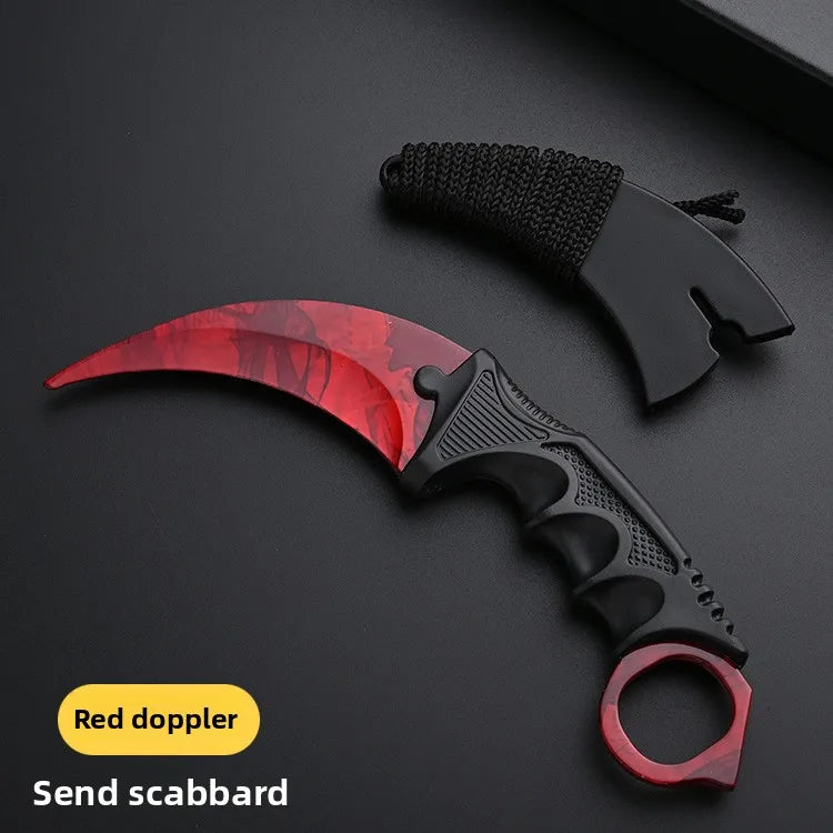 24styles Skin Karambit Precision Die Casting Stainless Steel Model Safety Outdoor Coaplay Claw Knives Collectible Game Toys Boys