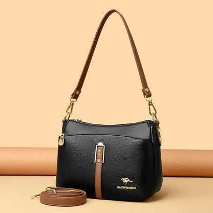 Brand Design Three Layers Fashion Shoulder Messenger Bags Luxury Soft Leather Crossbody Sac Quality Small Handbags and Purses