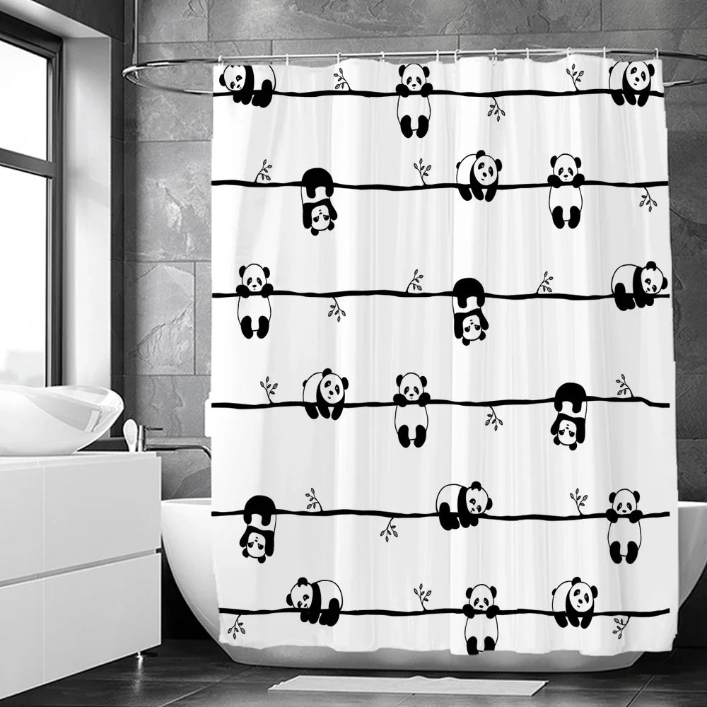 Cat shower curtains bathroom shower curtain Cute 3D fabric shower curtain with hooks funny waterproof shower curtain or Mat