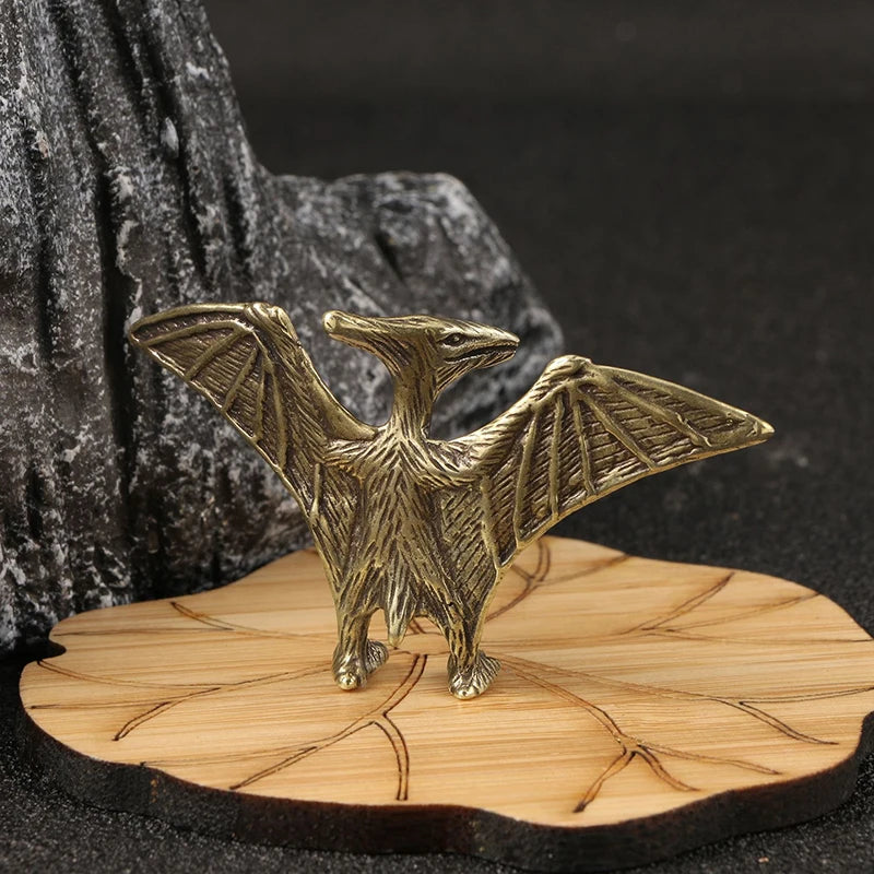 Chinese Beast Dragon Statue Bronze Figurine Ornaments Antique Copper Mythical Animal Miniature Home Decoration Crafts Collection