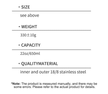 WATERSY 650ml Double Wall Thermal Bottle Stainless Steel Insulated Bottle with Handle Sports Water Bottle Vacuum Flask Keep Cold