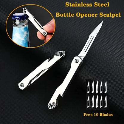Mini Sharp Folding Art Knife with Replaceable Blade, Portable Unboxing Knife, Paper Cutting Knife, Outdoor Portable Keychain