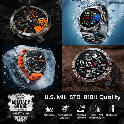 2026 New Military grade GPS Smart Watch Built-in Dual-band AGPS path 10ATM Waterproof Compass 1000mAh 170+Sports Smart Watch men