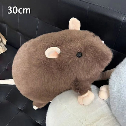 Cute 30/45/90cm Mouse Doll Cartoon Plush Flower Branch Rat Doll Soft Oversized Animal Figure Kids Gift Birthday