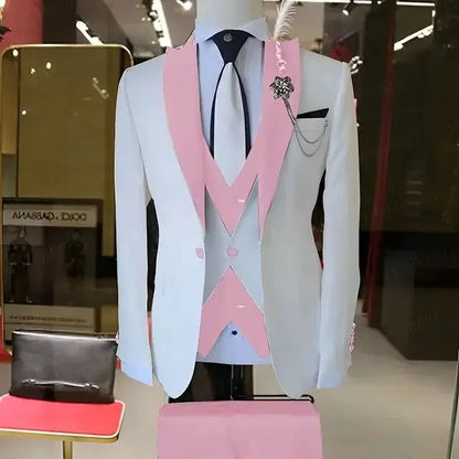 Fashion Style Wedding/Business Men's 3 Pieces Suits Slim Fit Formal Groomsmen Tuxedos Men Suits Jacket+Vest+Trousers for Party