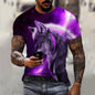 Men's T-Shirts Summer Animal Wolf  Pattern 3D Print Tops Tees Summer Women Streetwear Fashion Oversized T Shirt Men Clothing