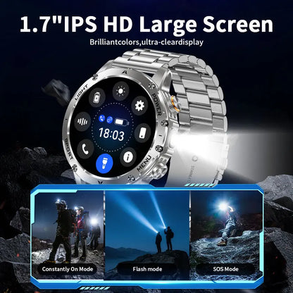 LIGE 2026 New Ultra Military Grade 1000mAh Battery Smart Watch For Men IP68 Waterproof Sports Fitness Bluetooth Call Smartwatch