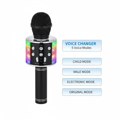Karaoke Microphone for Kids & Adults - Bluetooth Microphones Singing Mic with Disco Lights, Portable Karaoke Player for Gifts